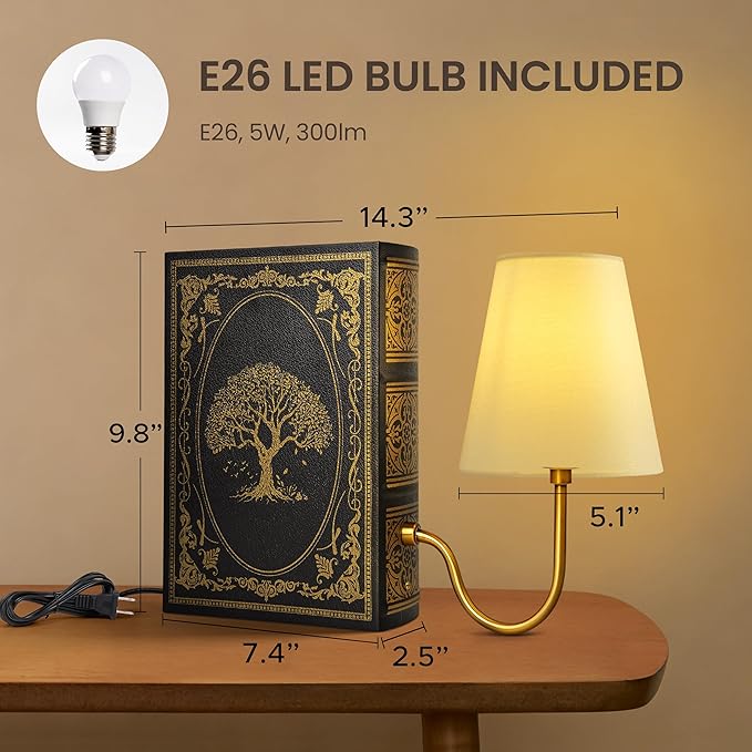 Bookend Style Decorative Table Lamp 📚✨