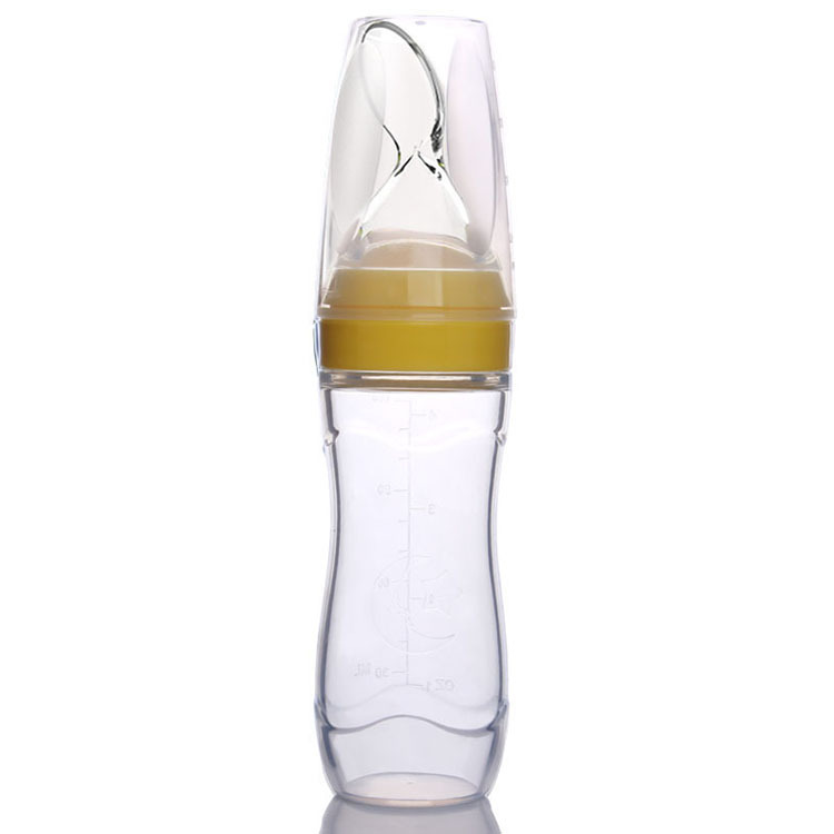 🍼 Baby Silicone Spoon Feeder Bottle | Squeeze Feeding Bottle for First Solids