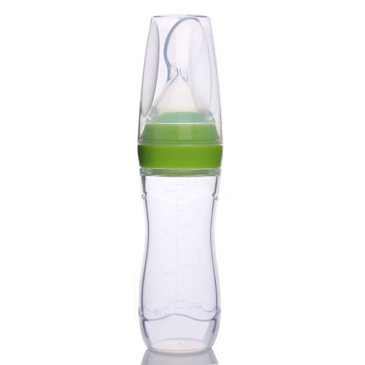 🍼 Baby Silicone Spoon Feeder Bottle | Squeeze Feeding Bottle for First Solids