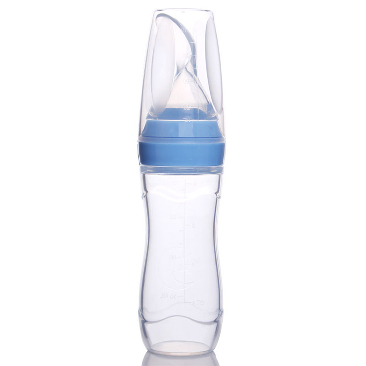 🍼 Baby Silicone Spoon Feeder Bottle | Squeeze Feeding Bottle for First Solids