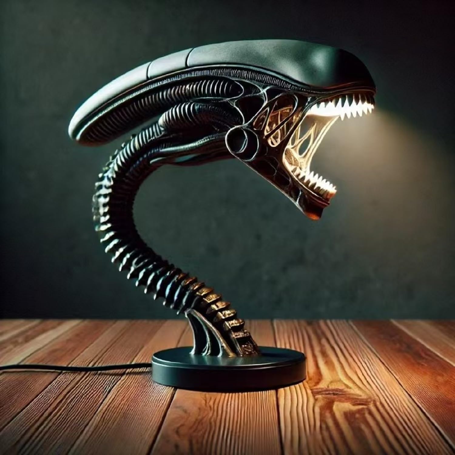 👽 Xenomorph Head Desk Lamp | Sci-Fi Horror Alien Table Lamp for Gamers & Collectors