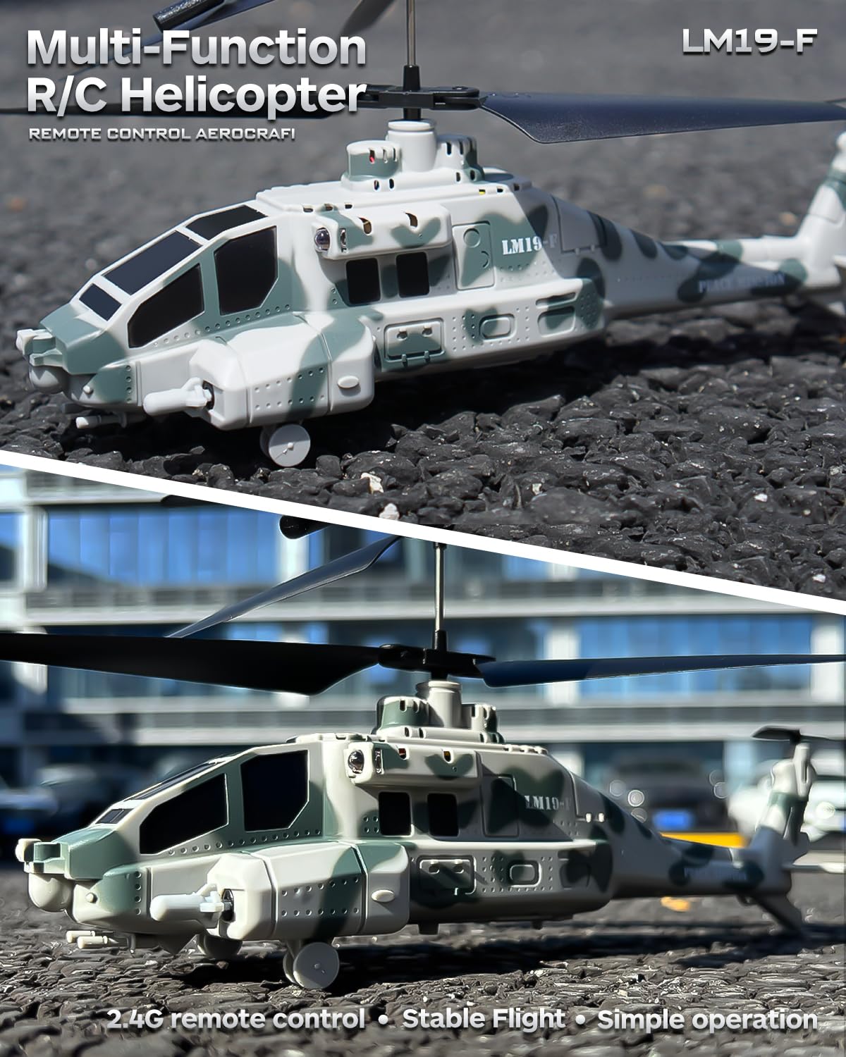🚁 Military Camo Remote Control Helicopter | 2.4G RC Aircraft for Kids