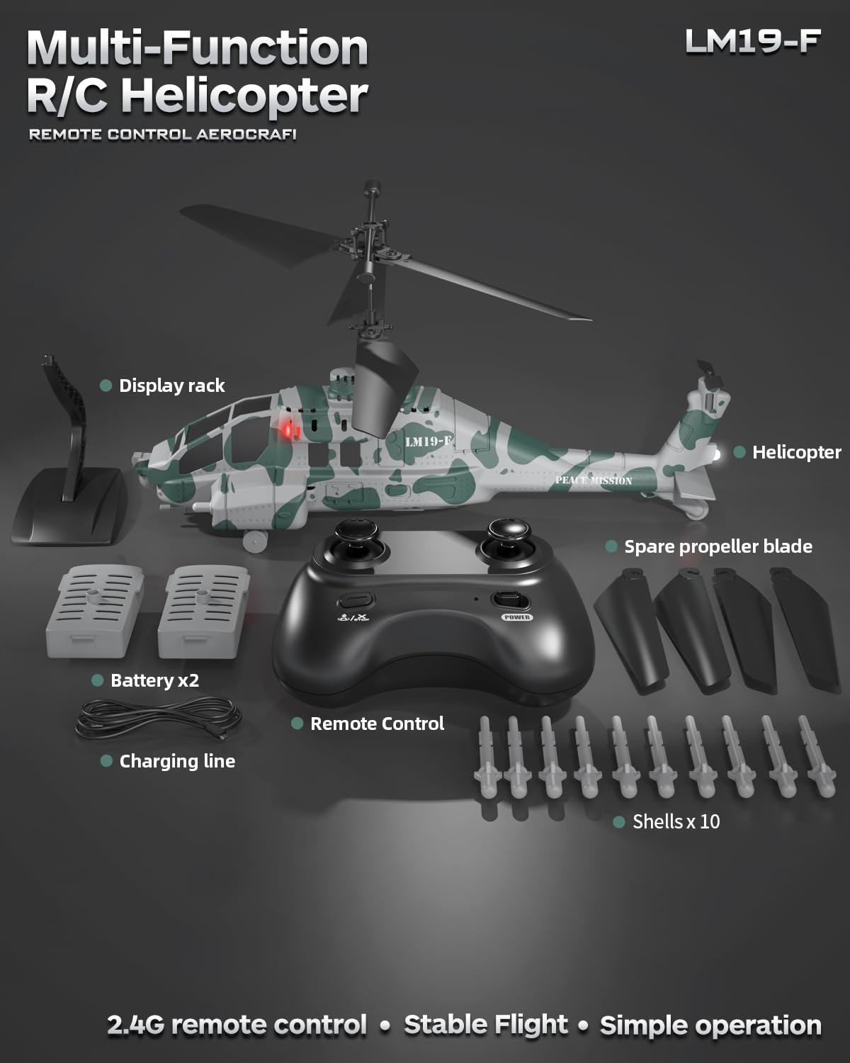 🚁 Military Camo Remote Control Helicopter | 2.4G RC Aircraft for Kids