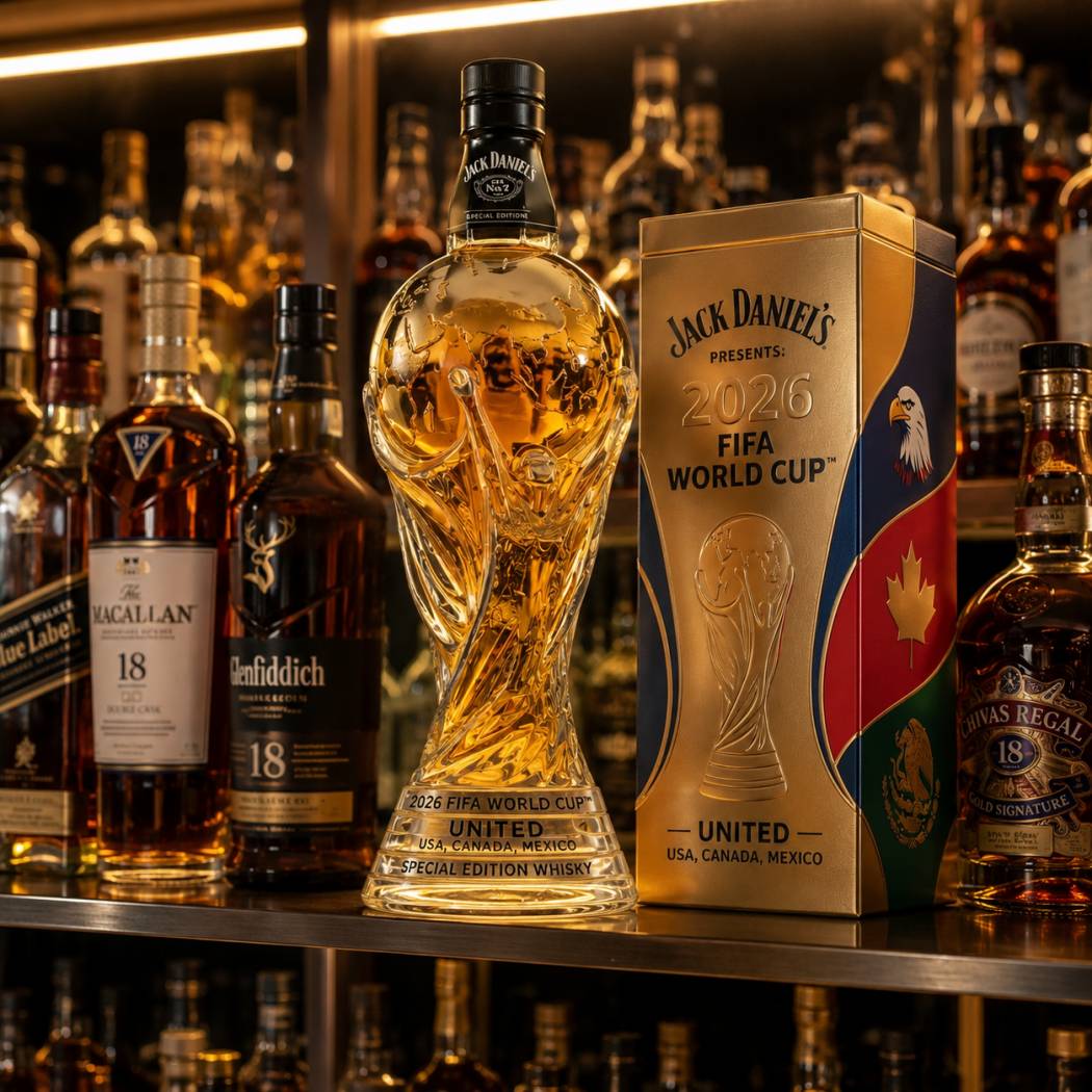 🏆 2026 FIFA World Cup Trophy Shaped Whiskey Bottle
