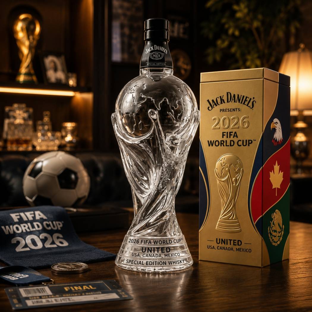 🏆 2026 FIFA World Cup Trophy Shaped Whiskey Bottle
