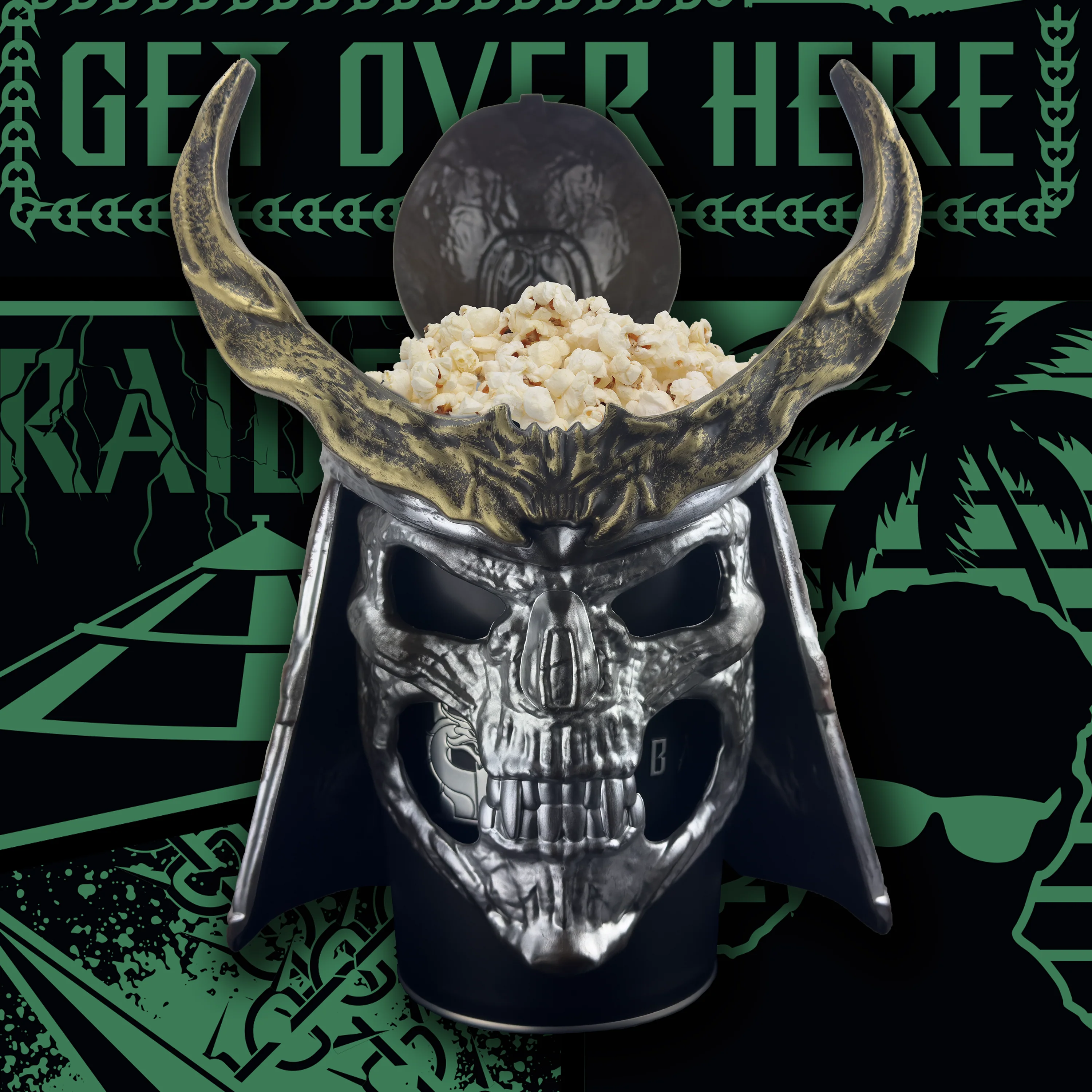 👹🗡️ Mortal Kombat-Inspired Skeleton Samurai Popcorn Bucket