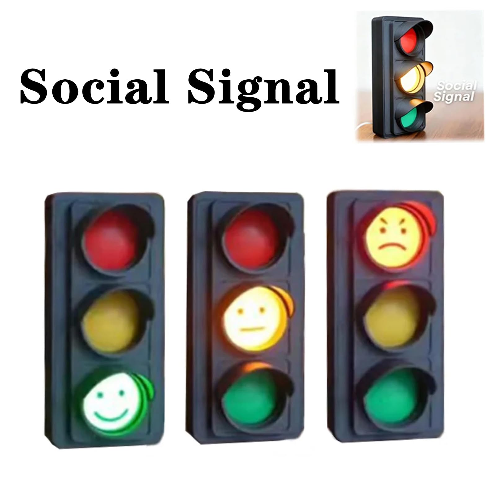 🚦 Social Signal Traffic Light Desk Lamp | Creative Mood Indicator