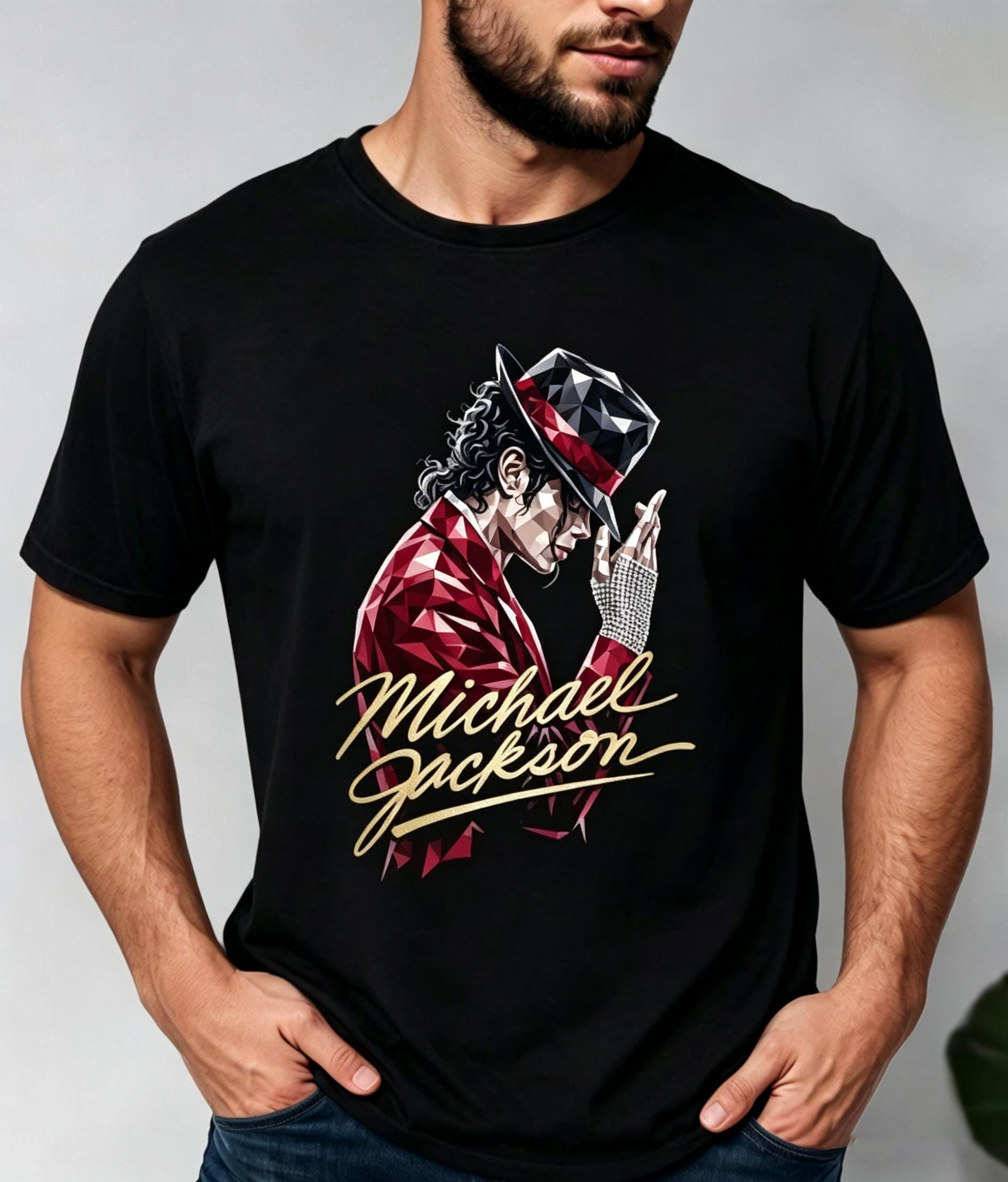 🎤 Iconic Pop Star Polygon Art T-Shirt | Music Legend Graphic Tee