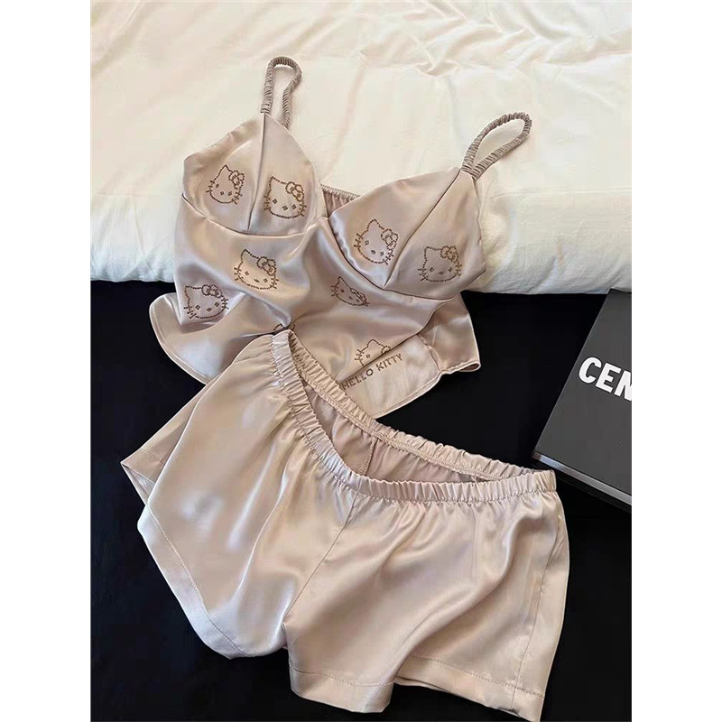 👙 Hello Kitty Rhinestone Satin Pajama Set