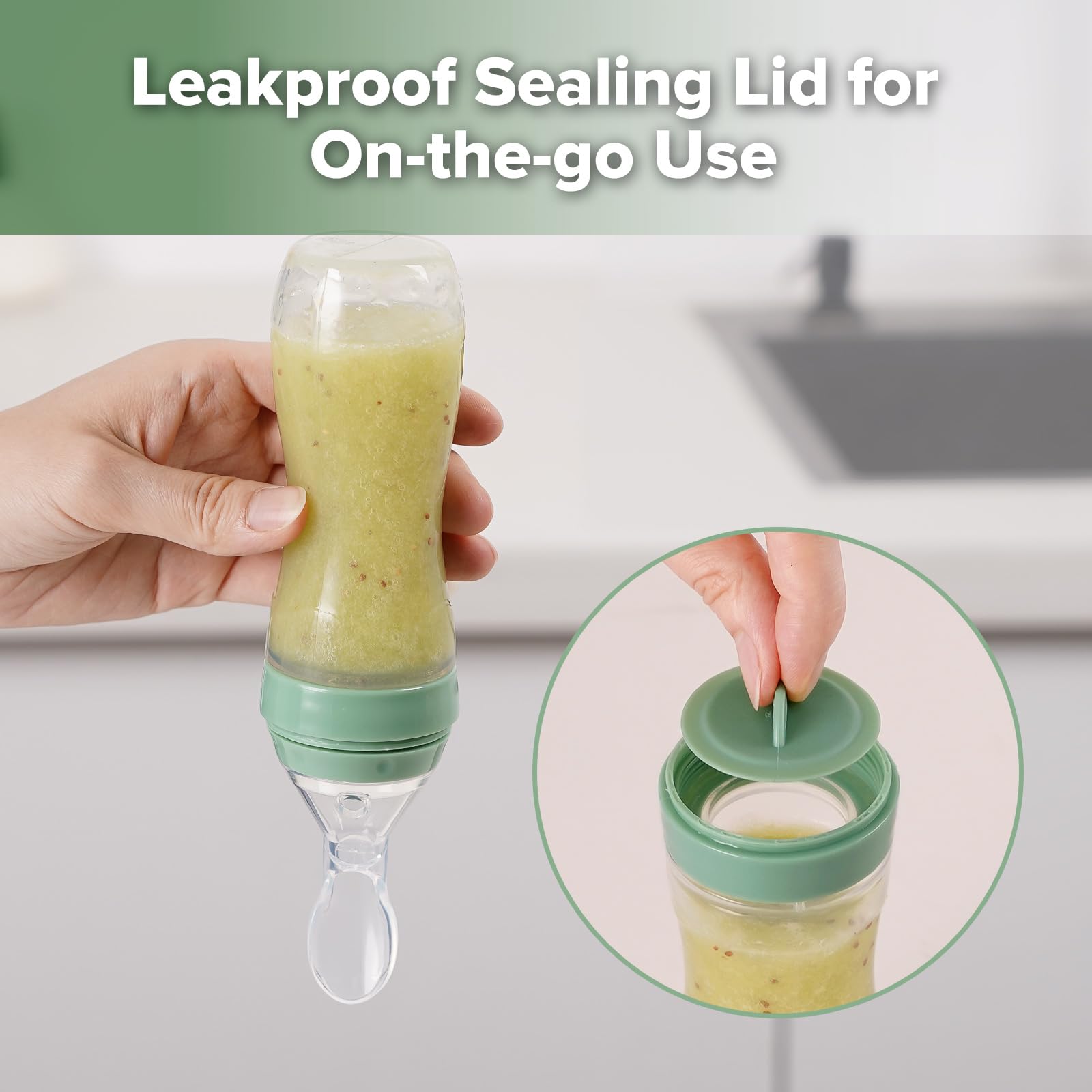 🍼 Baby Silicone Spoon Feeder Bottle | Squeeze Feeding Bottle for First Solids