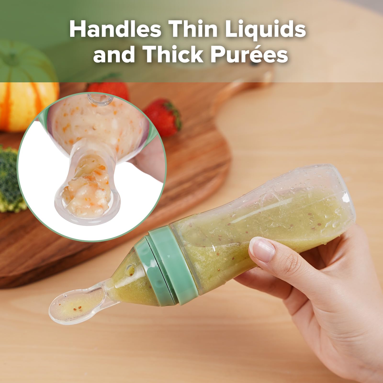 🍼 Baby Silicone Spoon Feeder Bottle | Squeeze Feeding Bottle for First Solids