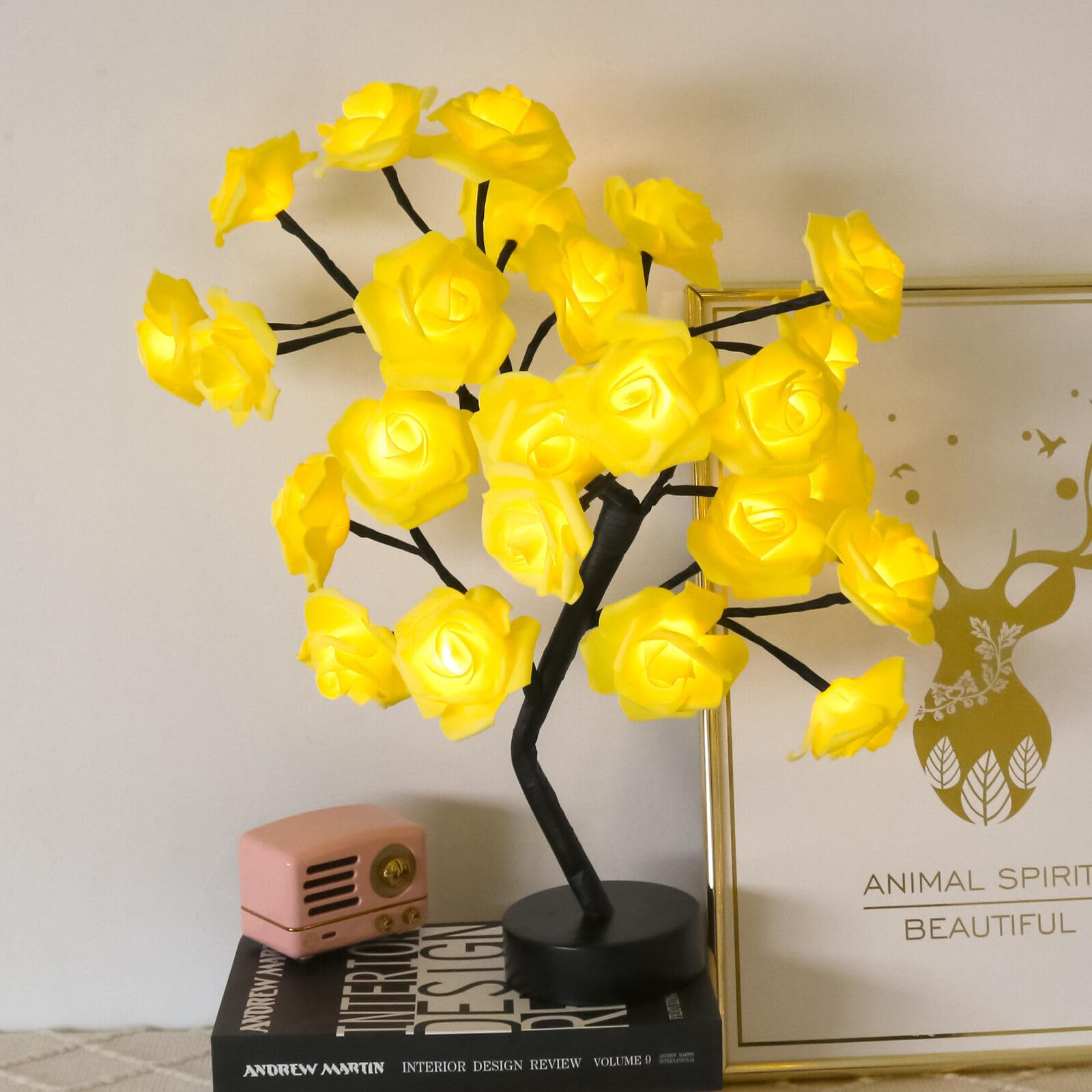 🌹 LED Rose Tree Lamp with 24 Rose Lights | Romantic Bonsai Table Lamp for Home Decor & Gifting
