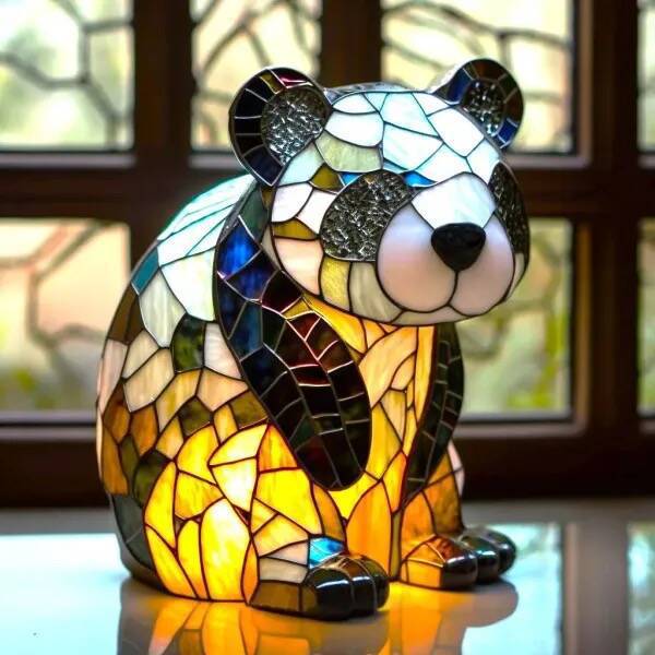 Retro Stained Glass Animal Night Lights – Tiffany-Style Lamps for Cozy Magical Vibes ✨🦁🐉