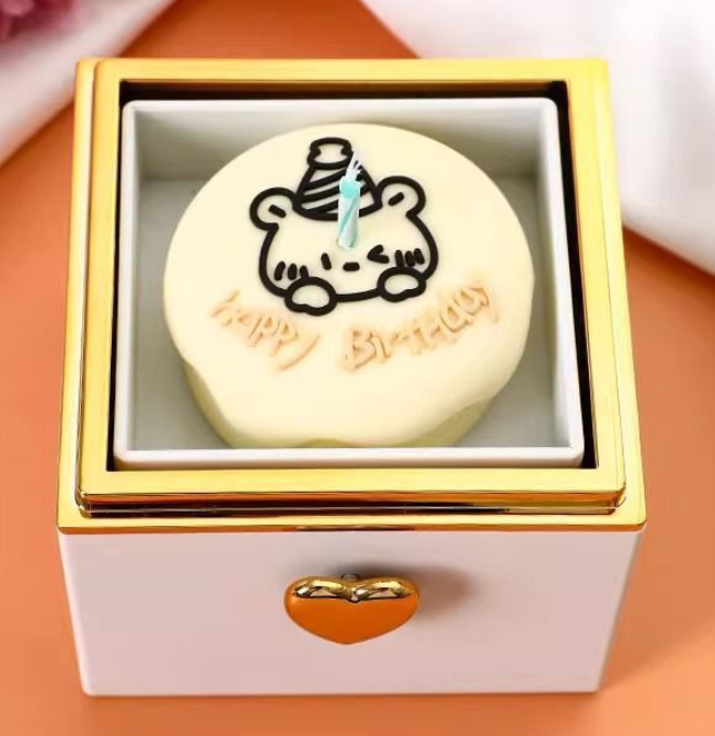 🎂 Surprise Rotating Cake Ring Box | Cute Bear Birthday Proposal Gift Box