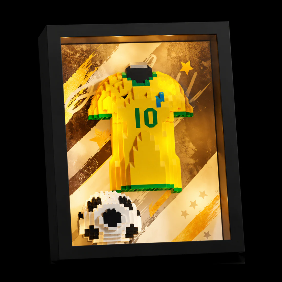 ⚽Football Star Jersey & World Cup Trophy LED Building Block Frame Set