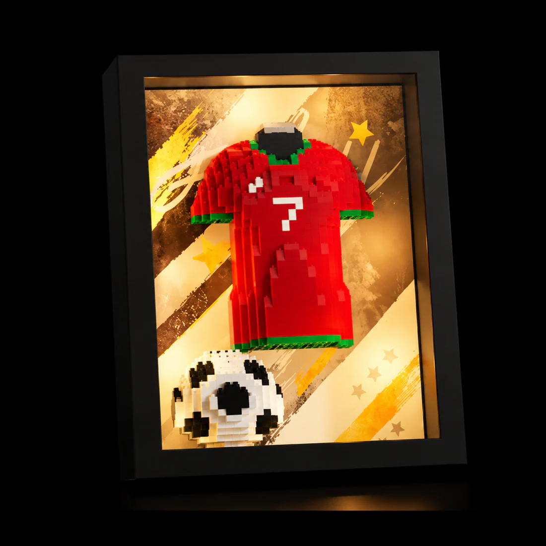 ⚽Football Star Jersey & World Cup Trophy LED Building Block Frame Set