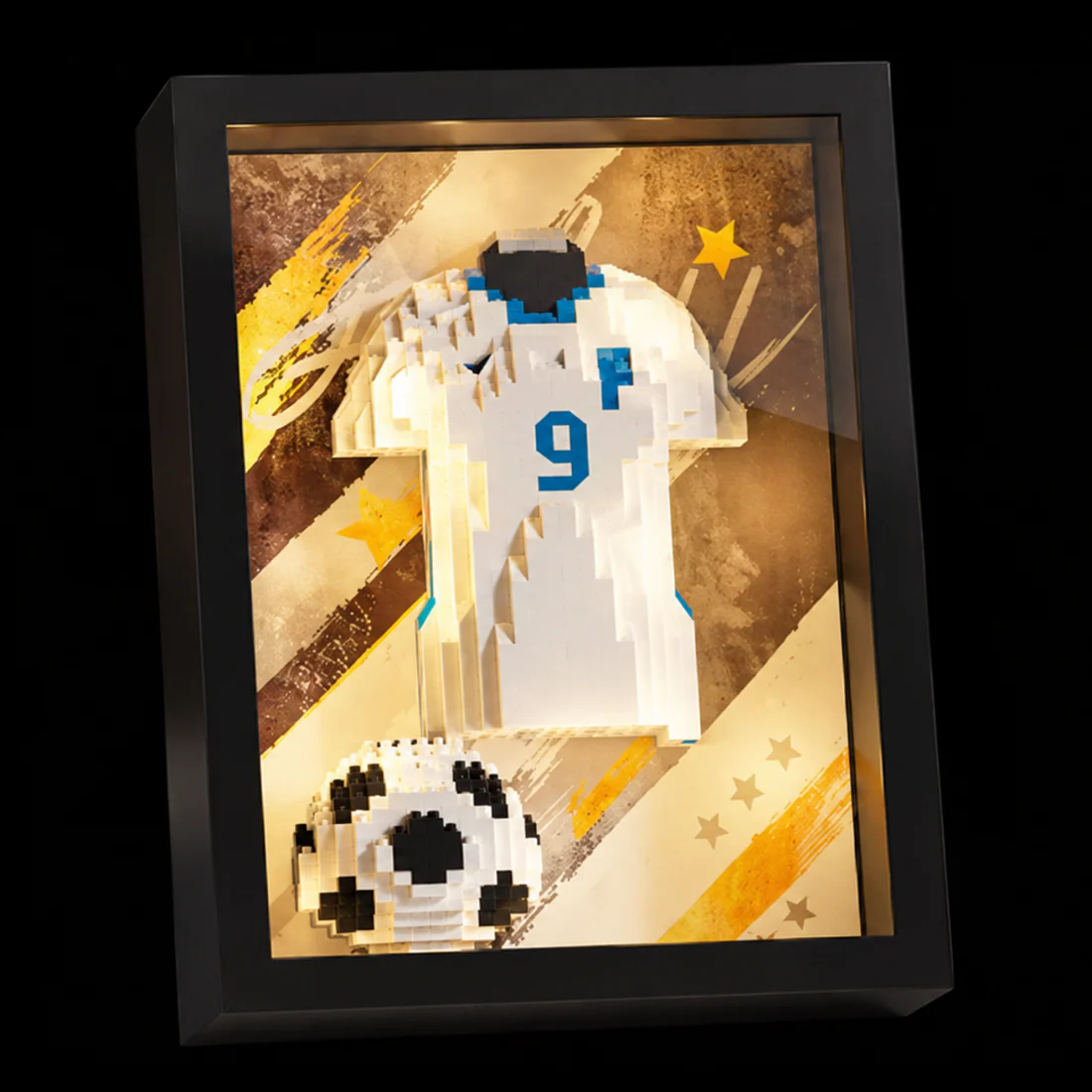 ⚽Football Star Jersey & World Cup Trophy LED Building Block Frame Set