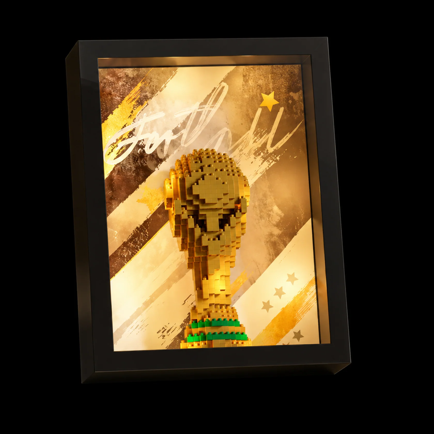 ⚽Football Star Jersey & World Cup Trophy LED Building Block Frame Set