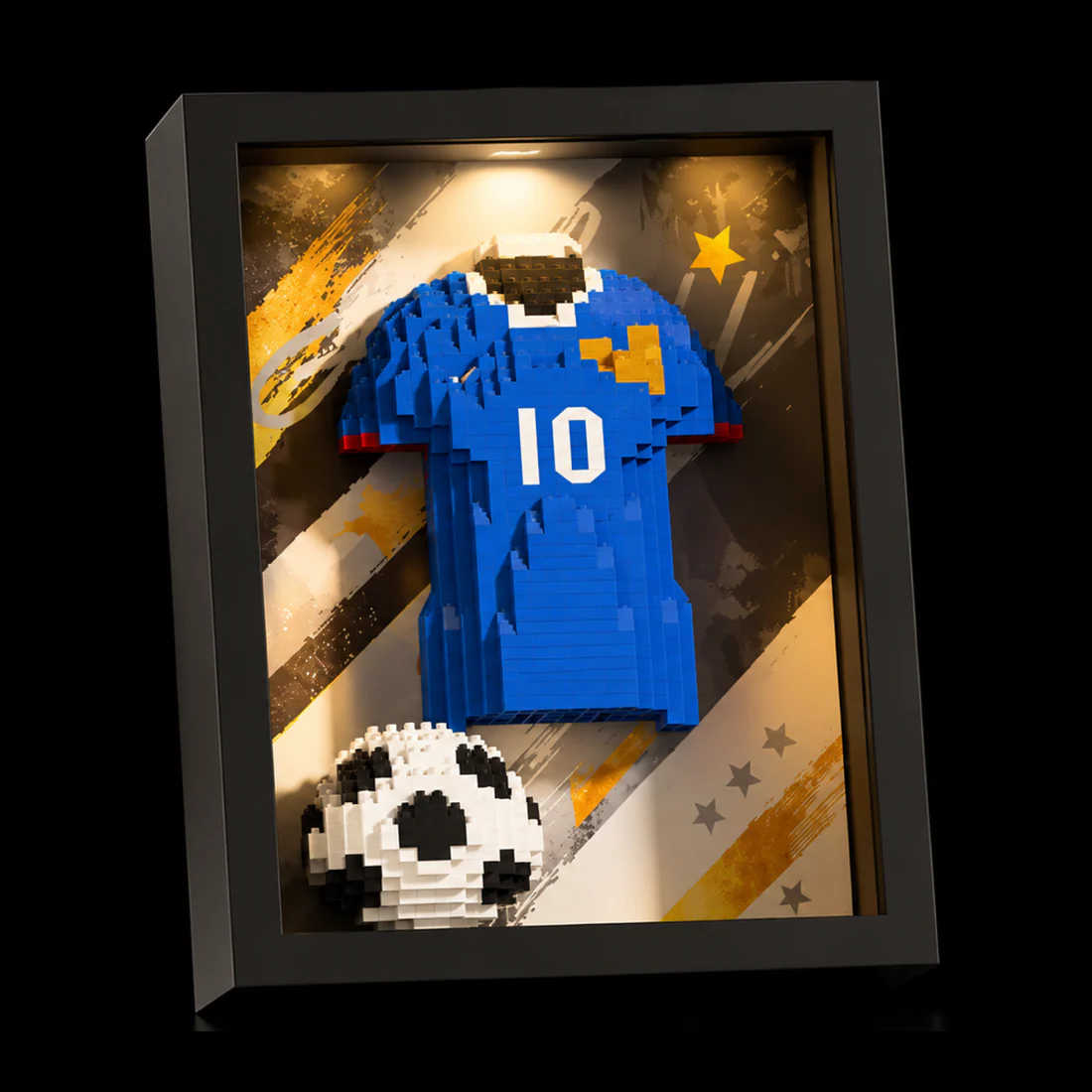 ⚽Football Star Jersey & World Cup Trophy LED Building Block Frame Set