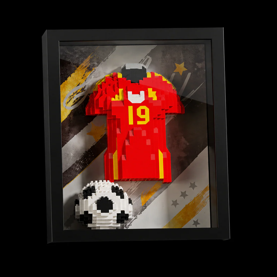 ⚽Football Star Jersey & World Cup Trophy LED Building Block Frame Set