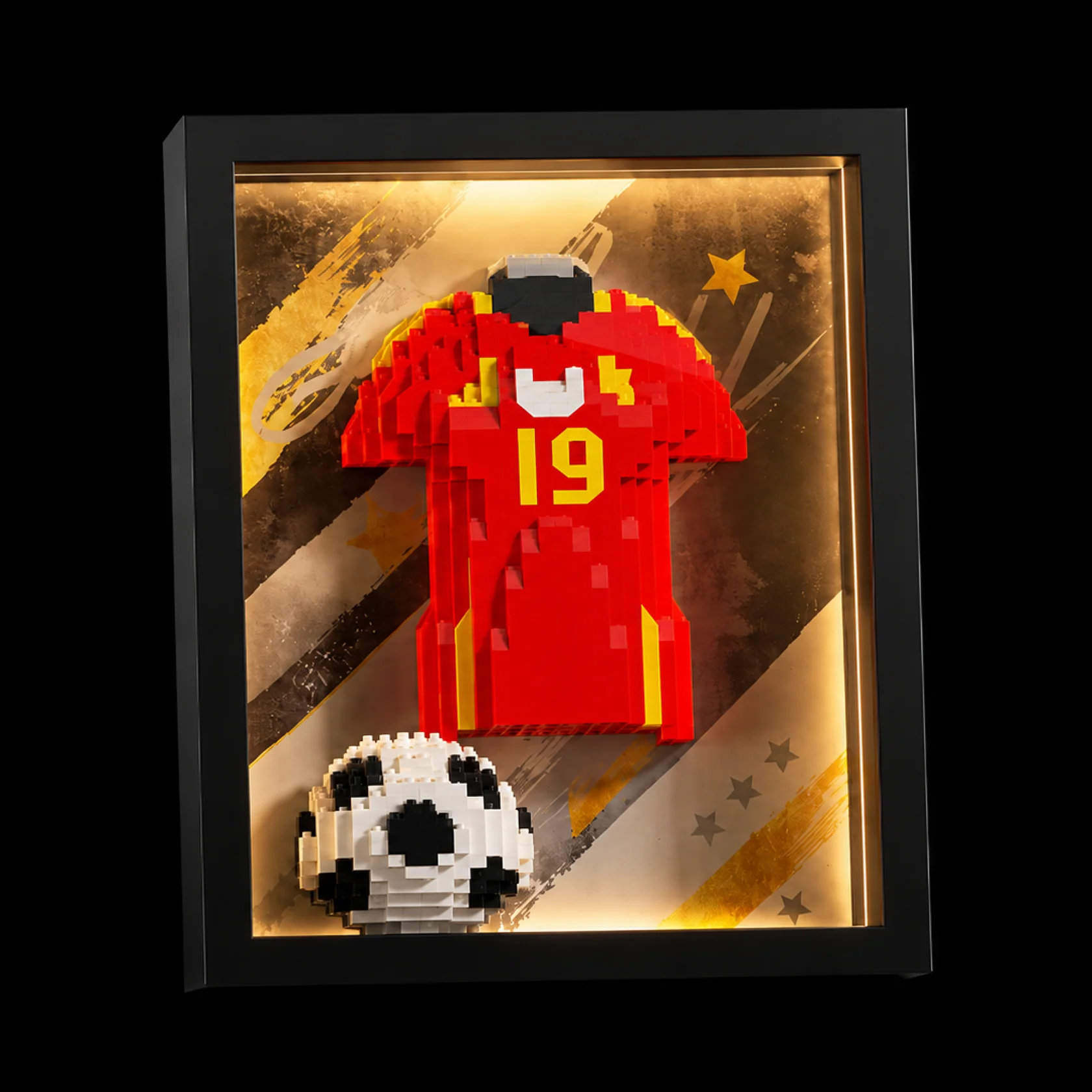 ⚽Football Star Jersey & World Cup Trophy LED Building Block Frame Set