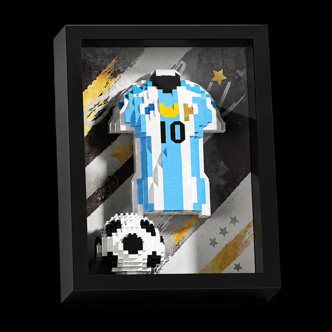 ⚽Football Star Jersey & World Cup Trophy LED Building Block Frame Set