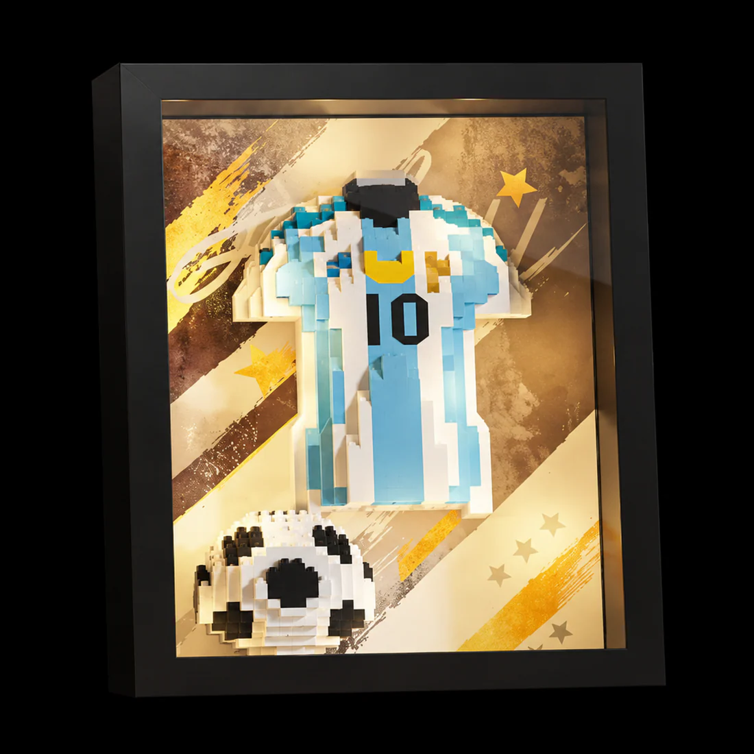 ⚽Football Star Jersey & World Cup Trophy LED Building Block Frame Set