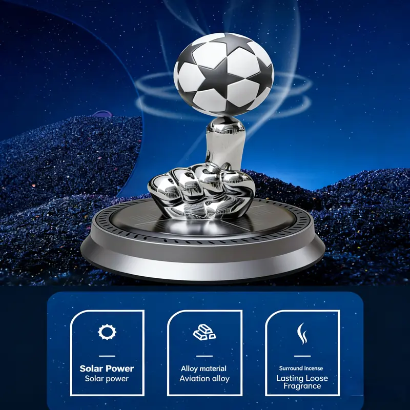 ⚽Rotating solar-powered soccer-shaped car air freshener