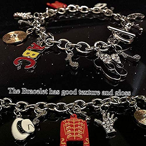 🎤 Iconic Pop Star Silhouette Jewelry Set | Music Fan Necklace & Charm Bracelet