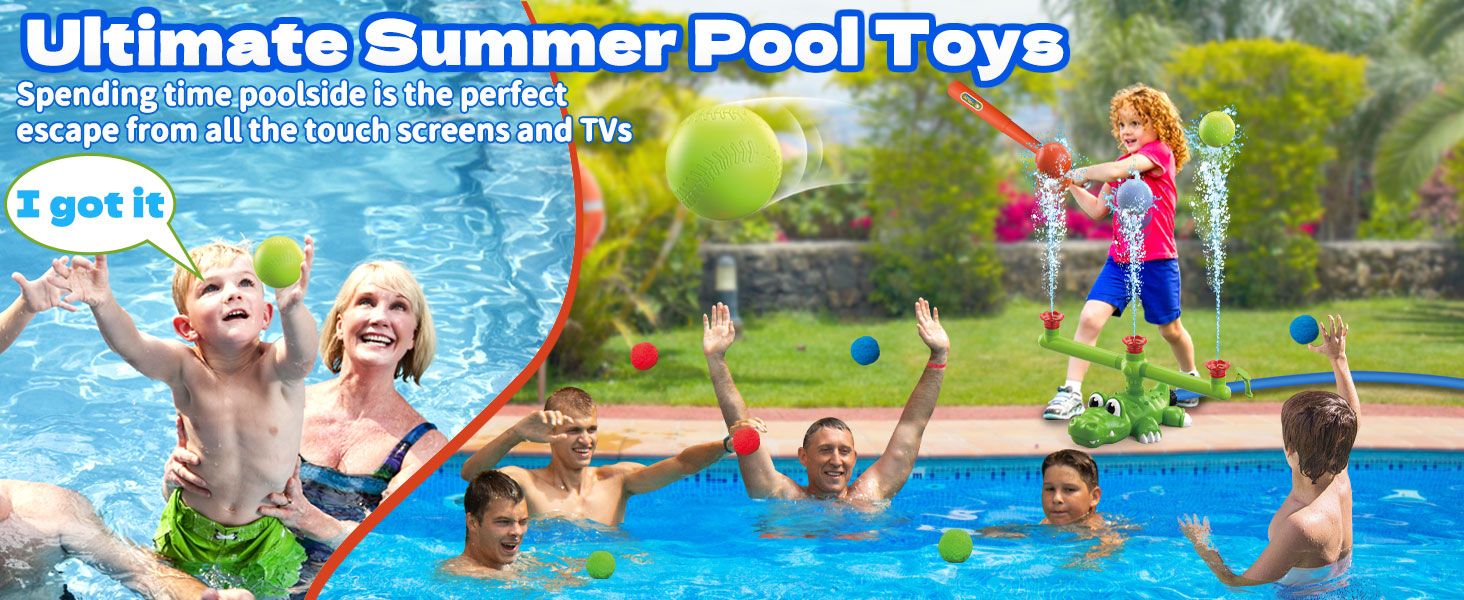 4-in-1 Sprinkler Baseball &amp; Water Ball Toy Outside Water Game Toys for Kids Ages 3-8