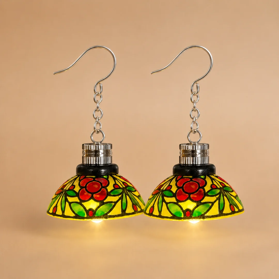 Colorful Tiffany Style Drop Earrings