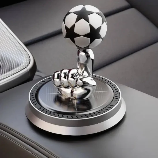 ⚽Rotating solar-powered soccer-shaped car air freshener