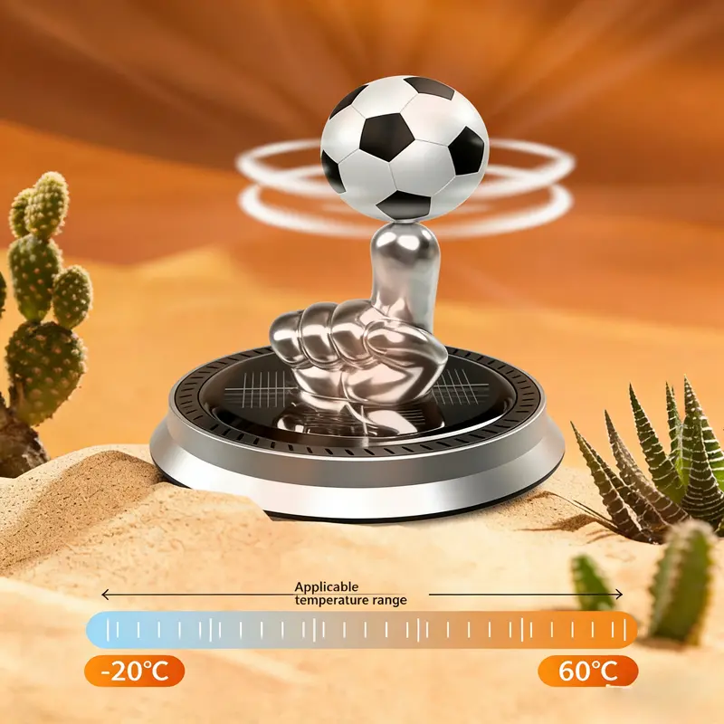 ⚽Rotating solar-powered soccer-shaped car air freshener