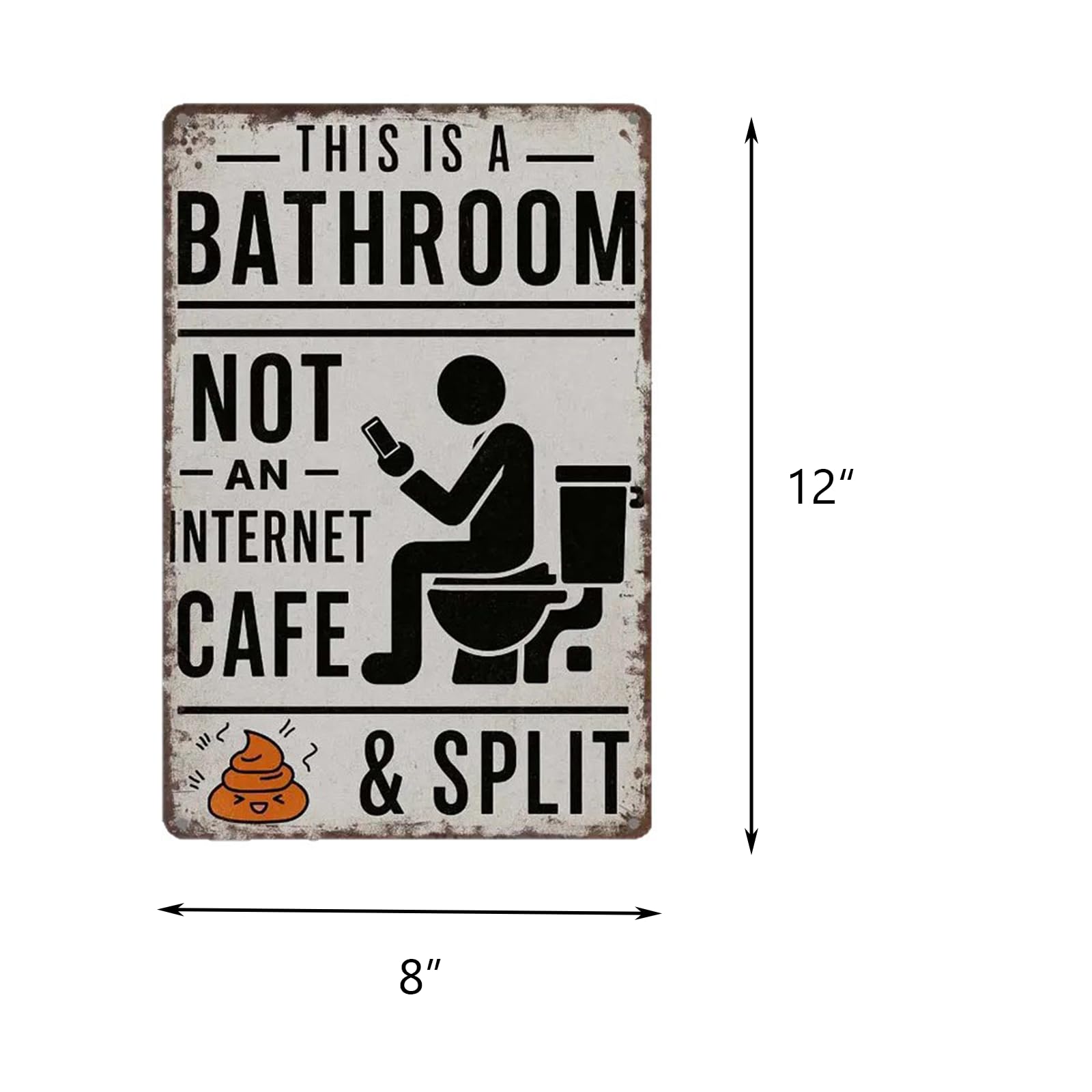 🚽 Funny Bathroom Metal Sign | “Not An Internet Cafe” Retro Wall Decor