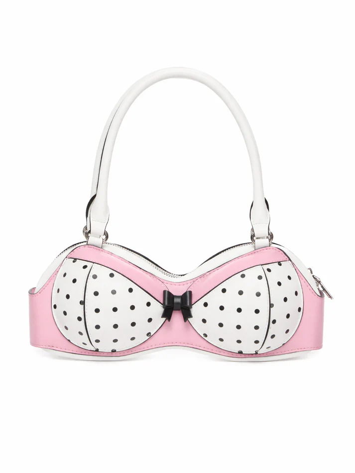 👙 Retro Polka Dot Bra-Shaped Handbag
