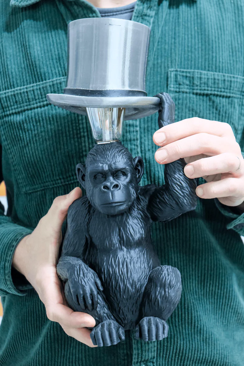 🎩🦍 Gentleman Gorilla Table Lamp
