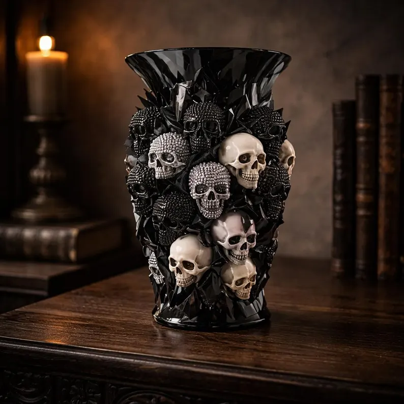 💀Gothic Skull Vase