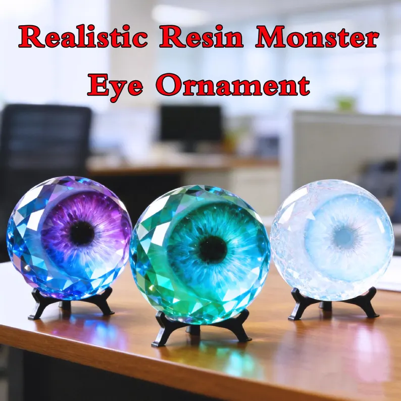 👁️ Realistic Resin Monster Eye Ornament (with Stand)