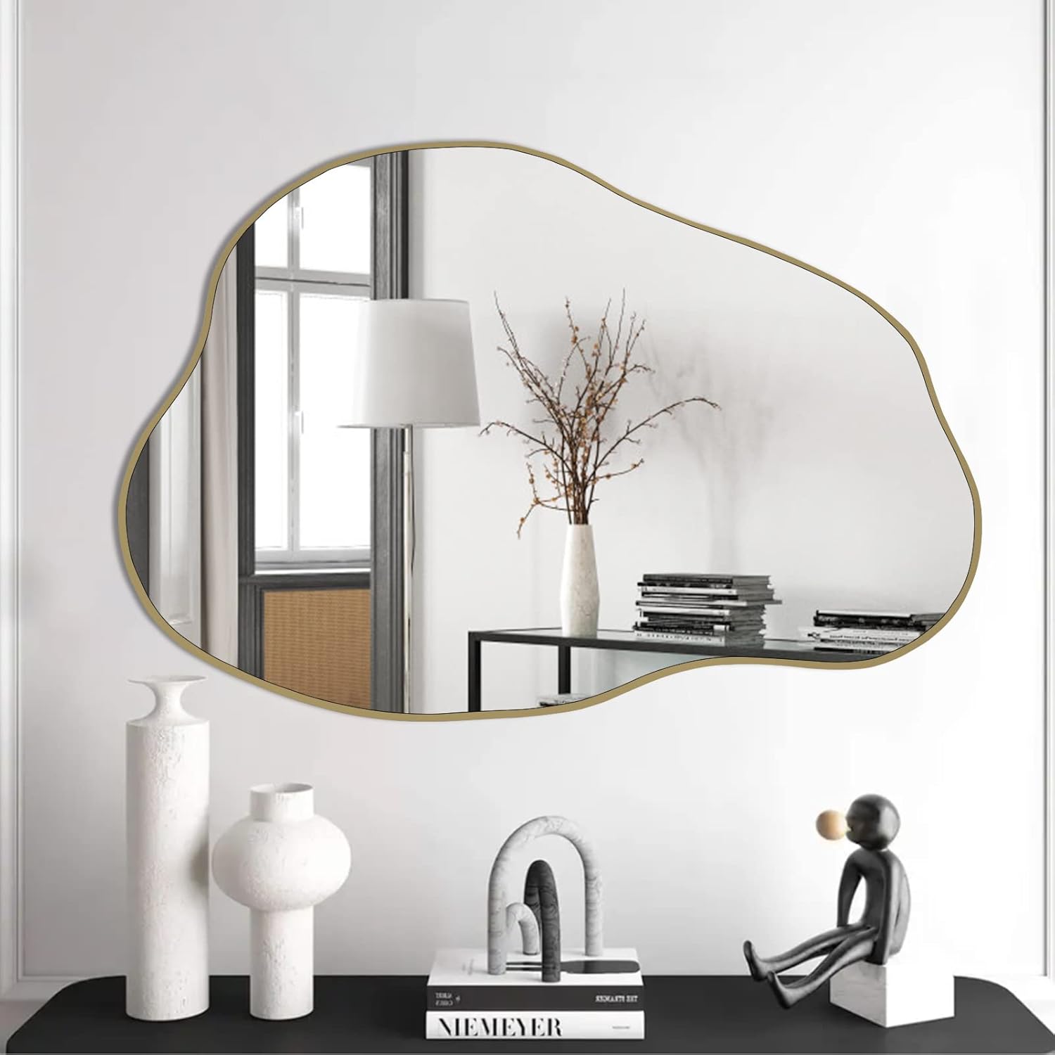 30"x20.5" Gold Irregular Mirror