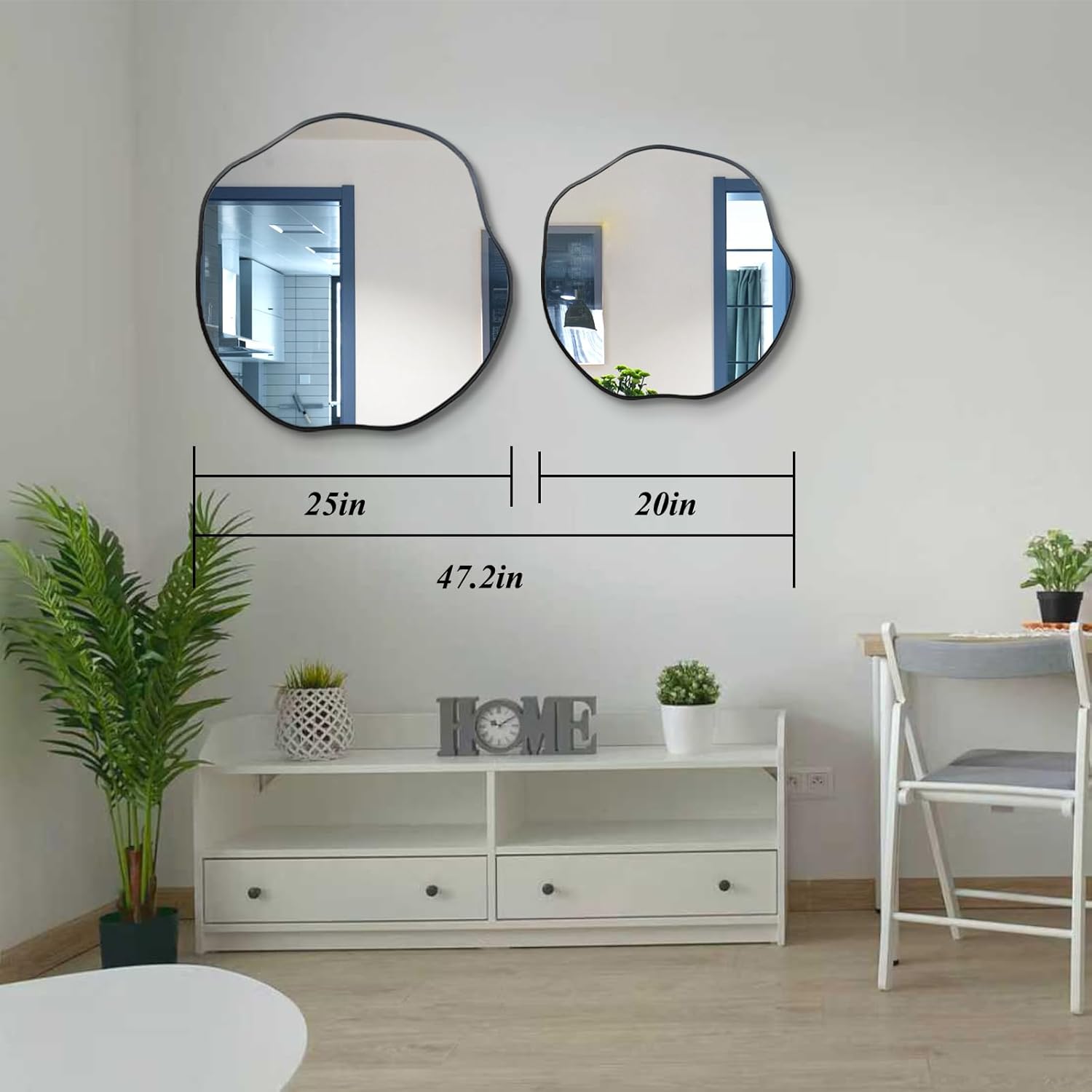 20" Asymmetrical Wall Mirrors