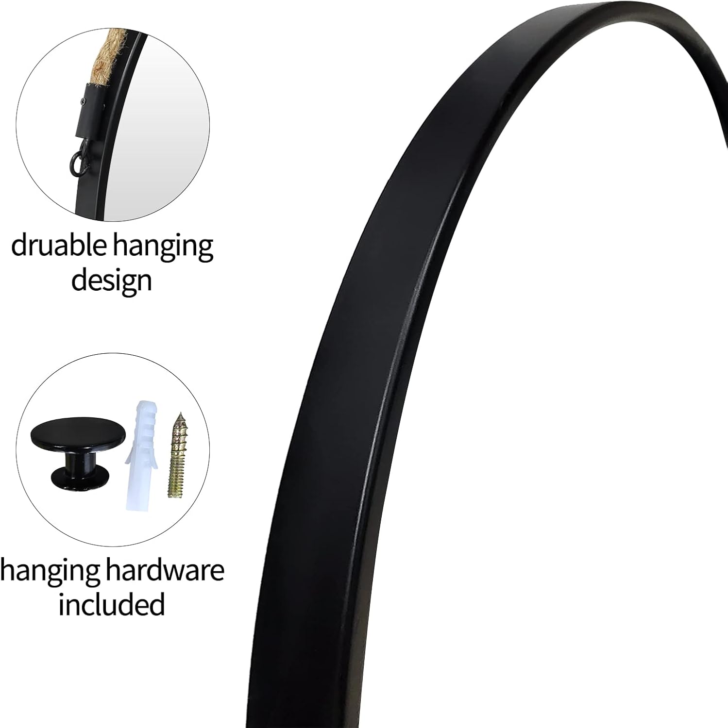 Circle Wall Mirror with Rope
