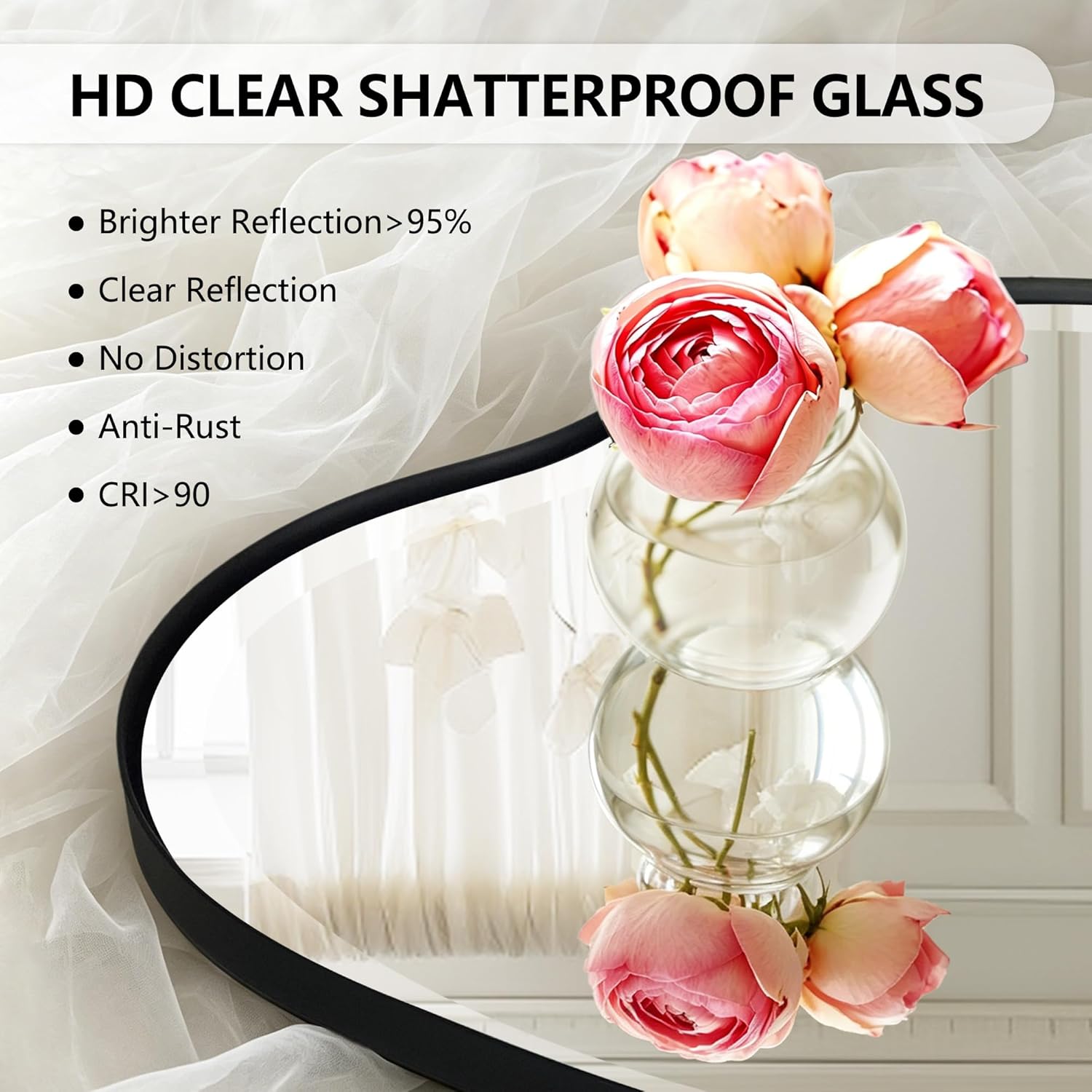  53.5"x27" Irregular Beveled Mirror