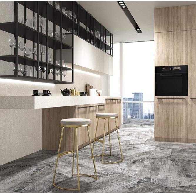 Bar Stools Round Fabric Velvet Metal Legs Upholstery Seat Kitchen Counter Bar Chairs for Bistro Pub Dining Room Kitchen Furniture 