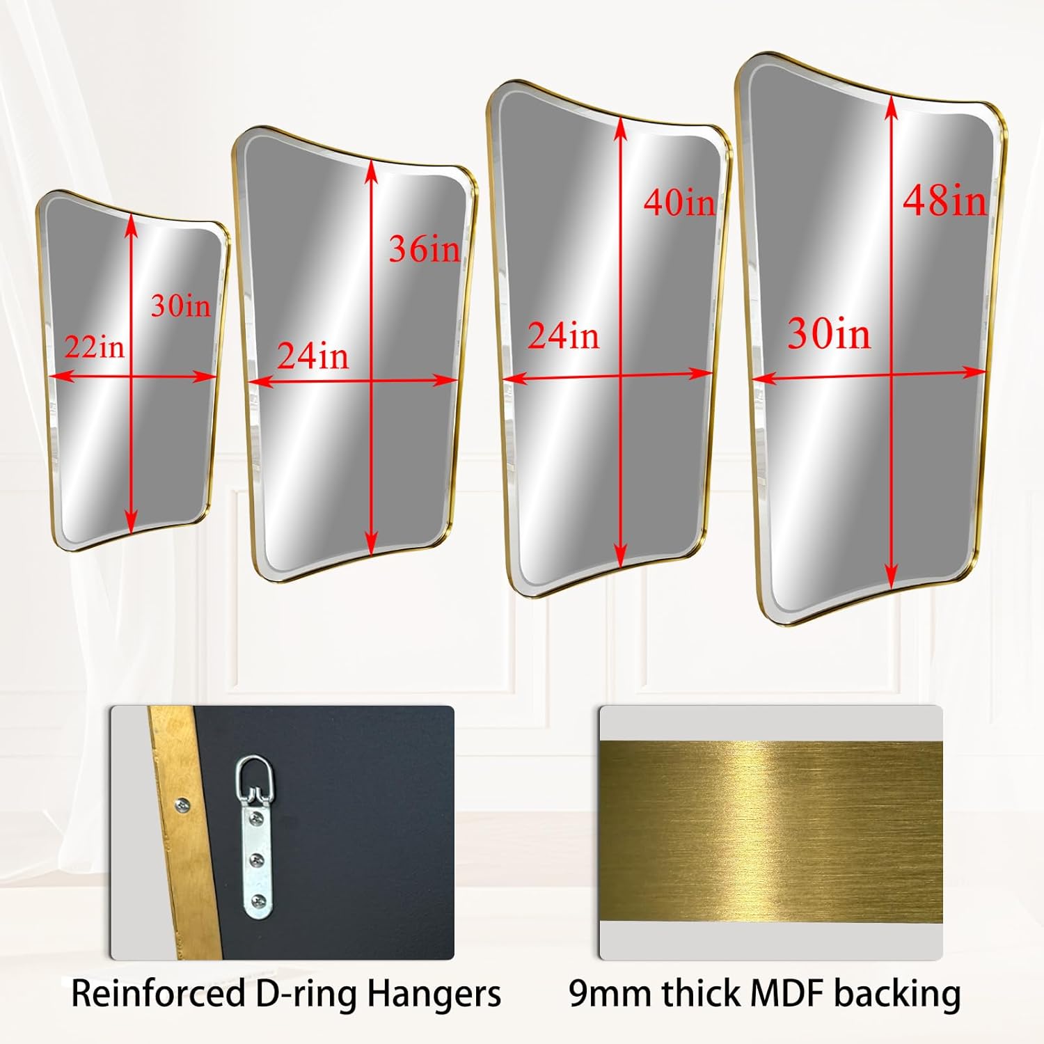 30"x48" Irregular Aesthetic Floor Mirrors