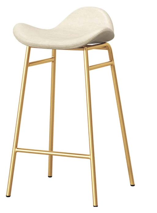 Breakfast Kitchen Counter Bar Chair Synthetic Leather Bar Stool with Footrest Gold Metal Legs Barstools Modern Casual Chairs,Easy Assembly