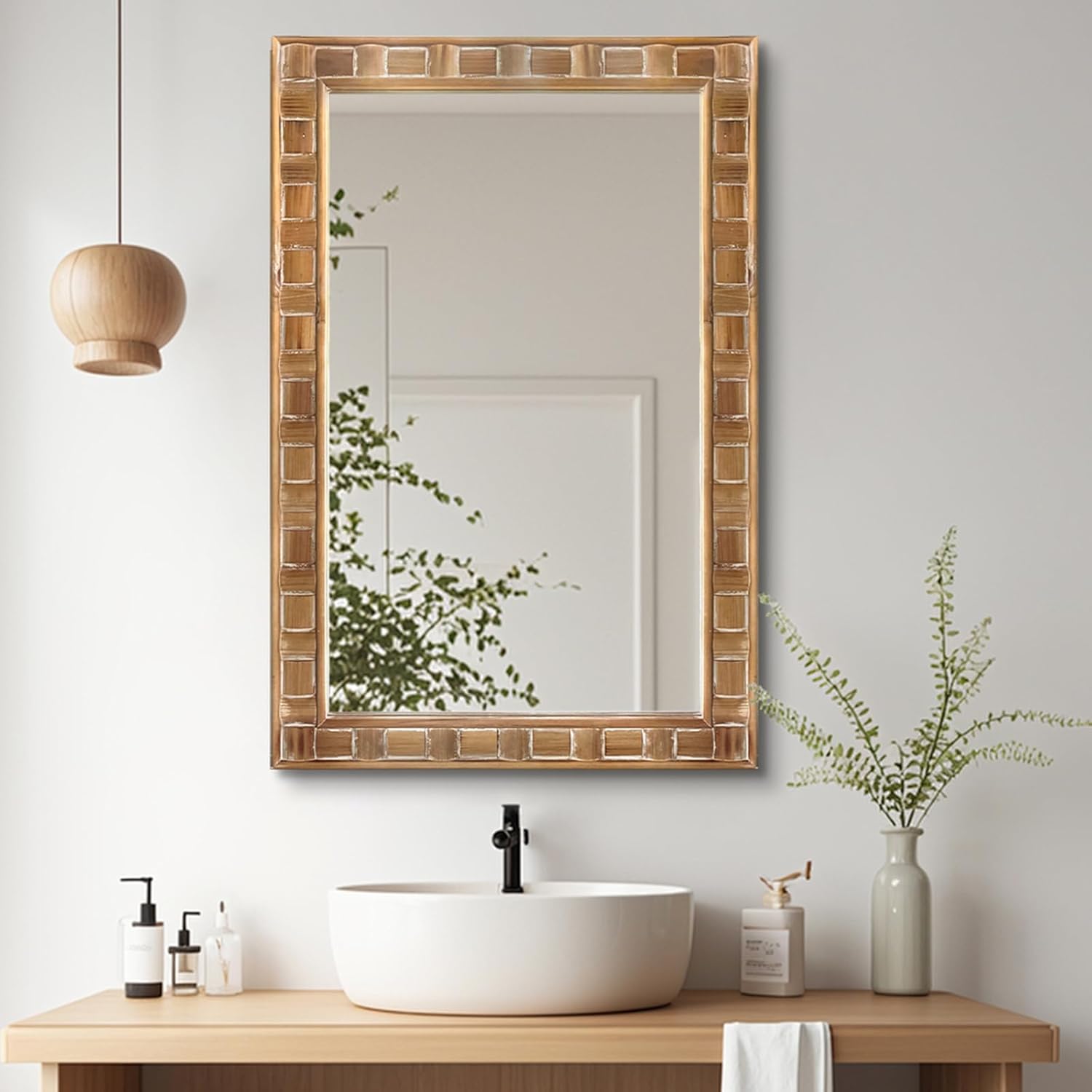  24"X36" Rustic Wood Mirror