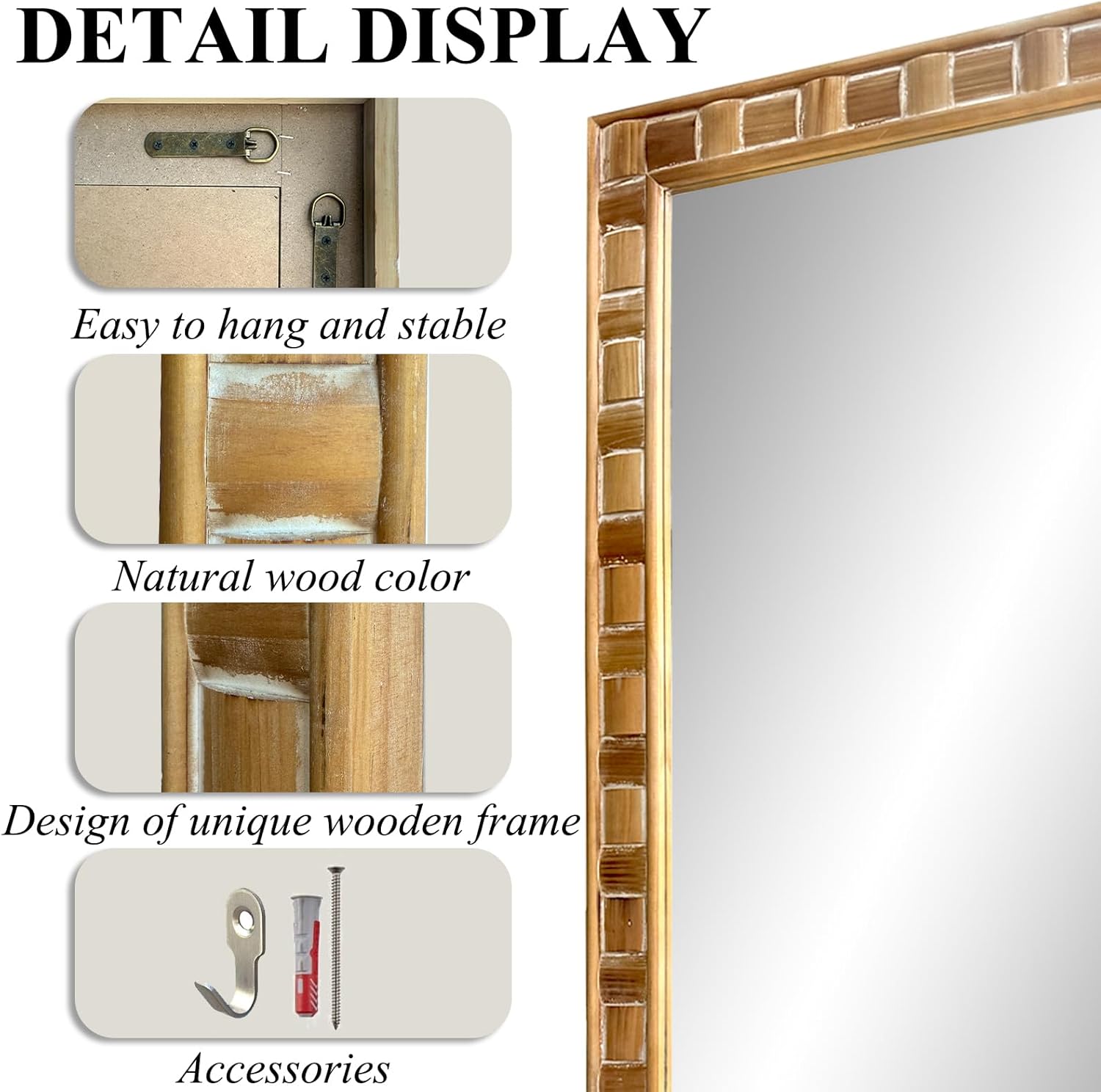  24"X36" Rustic Wood Mirror