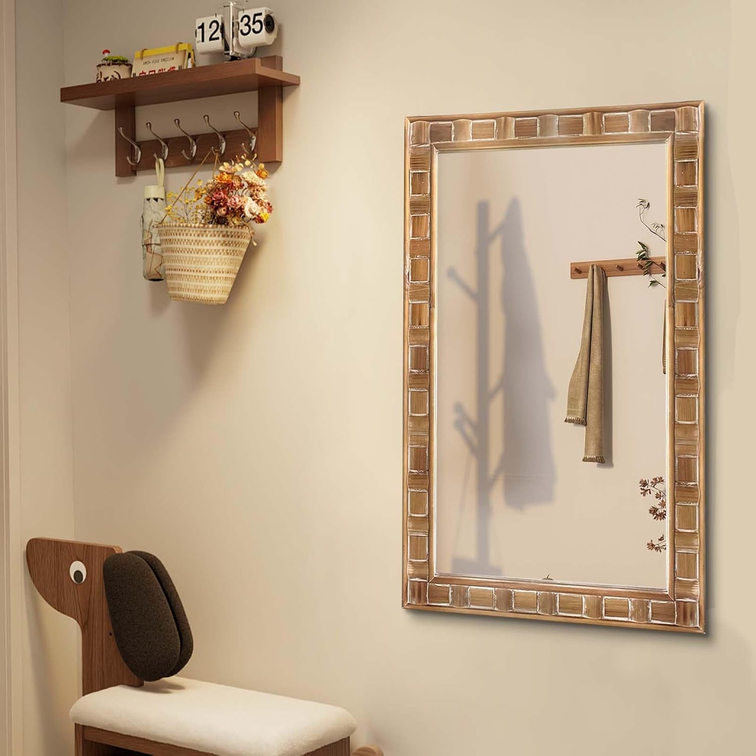  24"X36" Rustic Wood Mirror