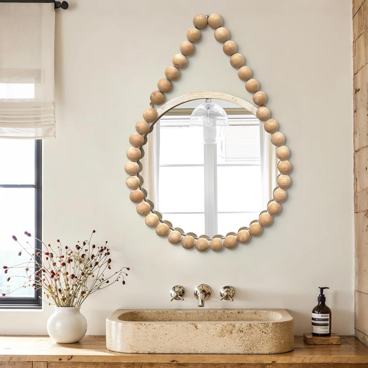 20" Boho Round Mirror for Wall