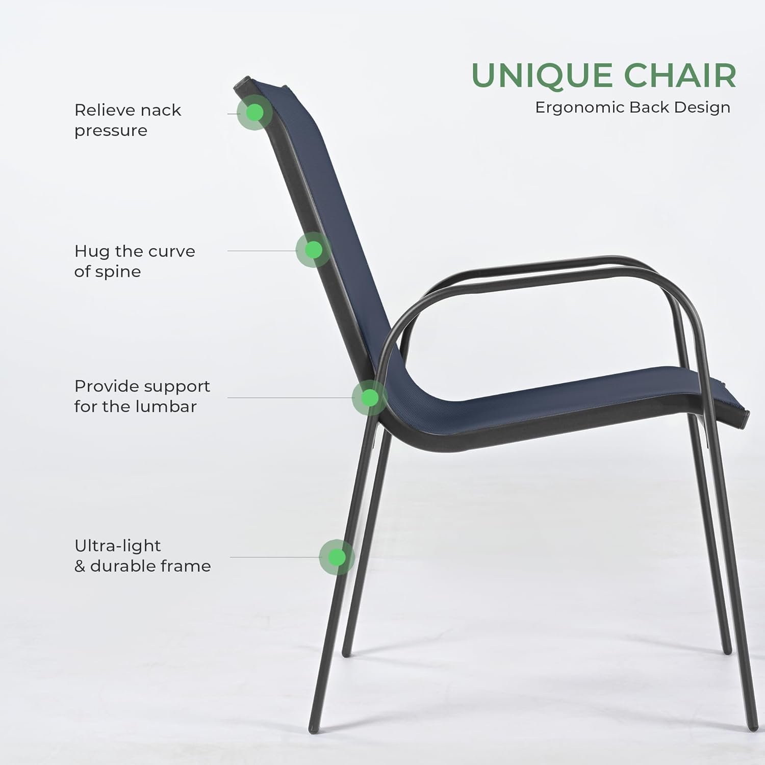 Outdoor Dining Set for 6, Patio Dining Set with Textilene Dining Chairs